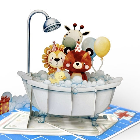 Birthday Bath Party Pop-Up Card