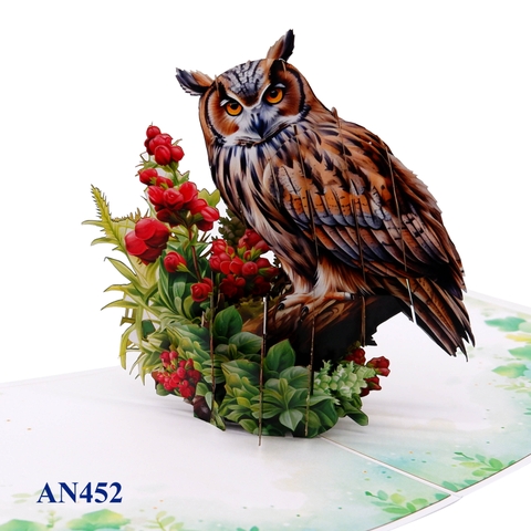 Brown Owl Pop Up Greeting Card