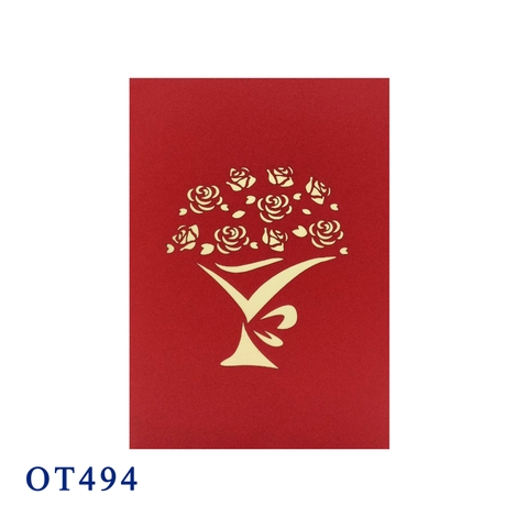 Rose Bouquet 3D Pop Up Card