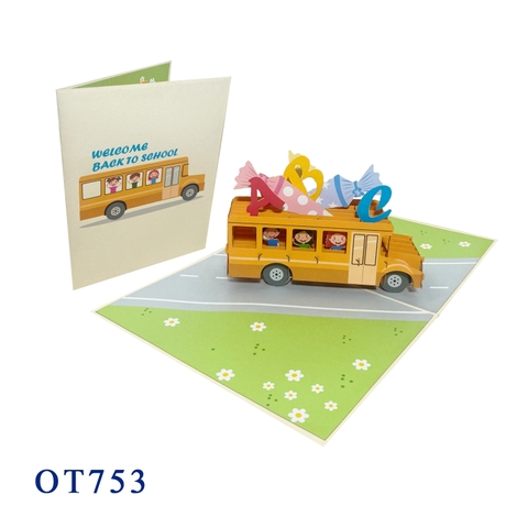 Bus Back To School Pop Up Card