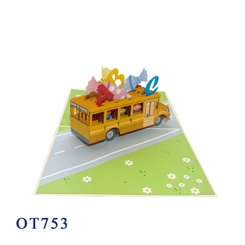 Bus Back To School Pop Up Card