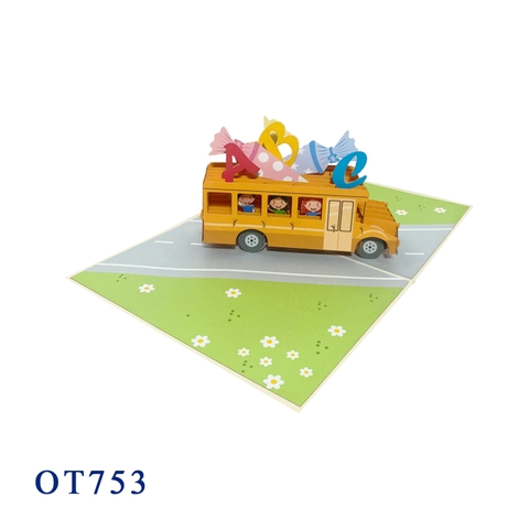 Bus Back To School Pop Up Card