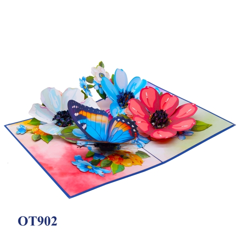 Flowers Butterfly Pop Up Card