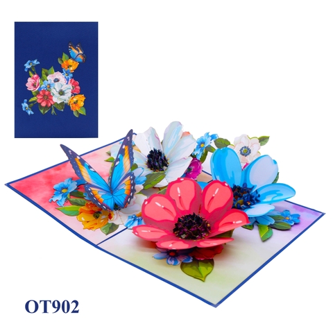 Flowers Butterfly Pop Up Card