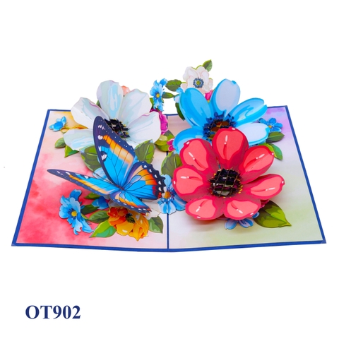 Flowers Butterfly Pop Up Card