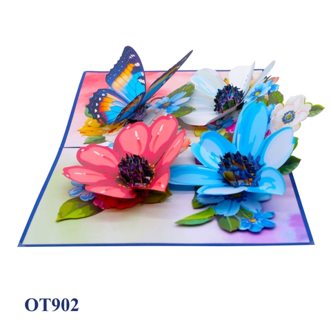 Flowers Butterfly Pop Up Card