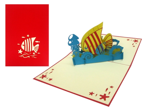 Triangle Butterfly Fish Pop Up Card