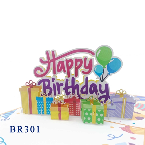 Happy Birthday Text Pop Up Card