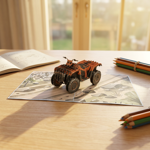 3D Pop Up ATV Birthday Card – Off Road Adventure