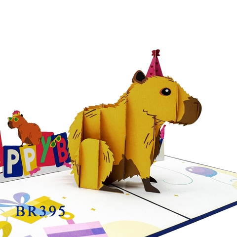 Capybara Birthday Pop Up Card