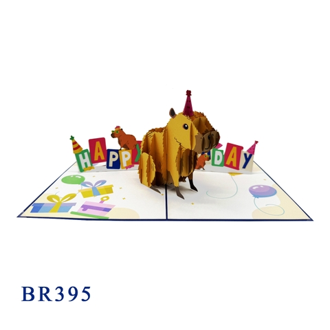 Capybara Birthday Pop Up Card