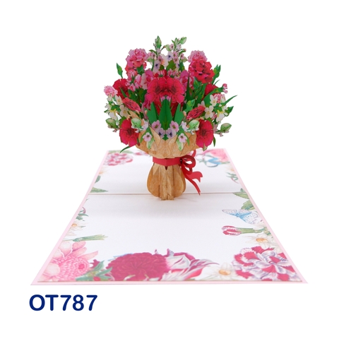 Carnation Bouquet Pop Up Card