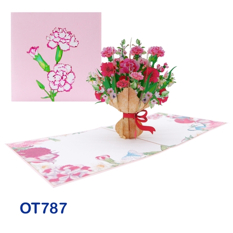 Carnation Bouquet Pop Up Card