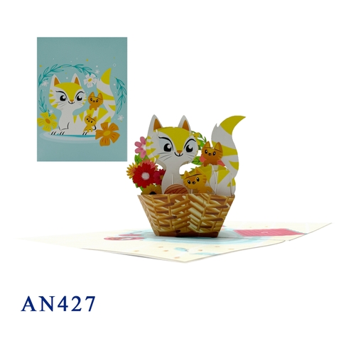 Cat Family Pop Up Card