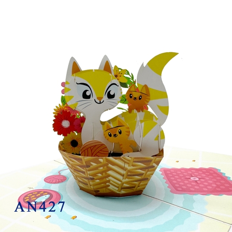 Cat Family Pop Up Card