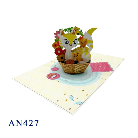 Cat Family Pop Up Card