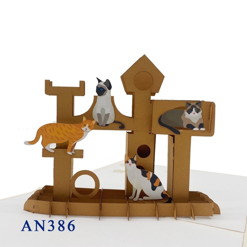 Cat House Pop Up Card