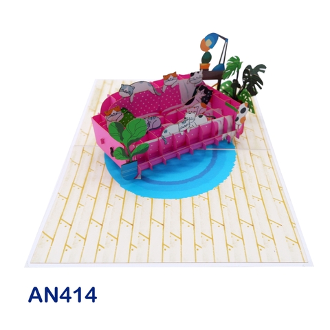 Cats On Sofa Pop Up Card