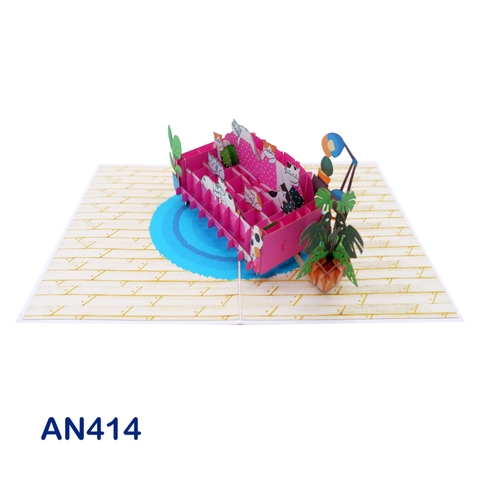 Cats On Sofa Pop Up Card