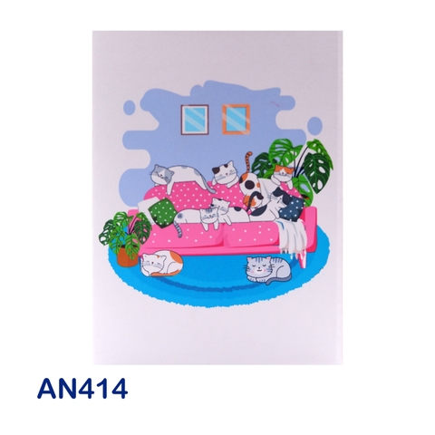 Cats On Sofa Pop Up Card