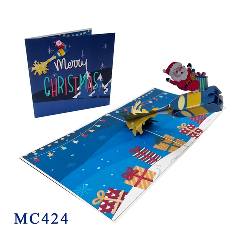 Champange Christmas Pop Up 3D Card