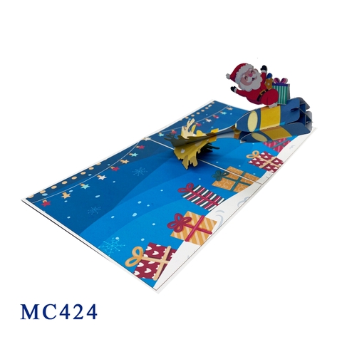 Champange Christmas Pop Up 3D Card