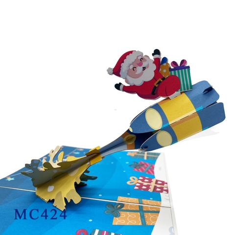 Champange Christmas Pop Up 3D Card