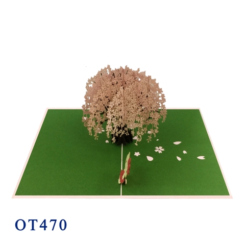 Cherry Blossom Tree & Kitty 3D Pop Up card