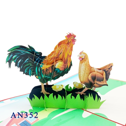 Chicken Family Pop Up Card