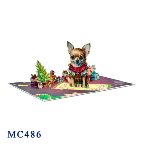 Chihuahua Christmas Pop-up Card