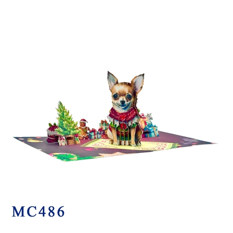 Chihuahua Christmas Pop-up Card