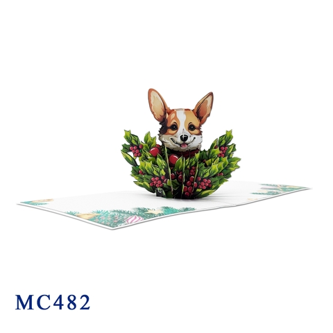 Christmas Corgi Pop-Up Card