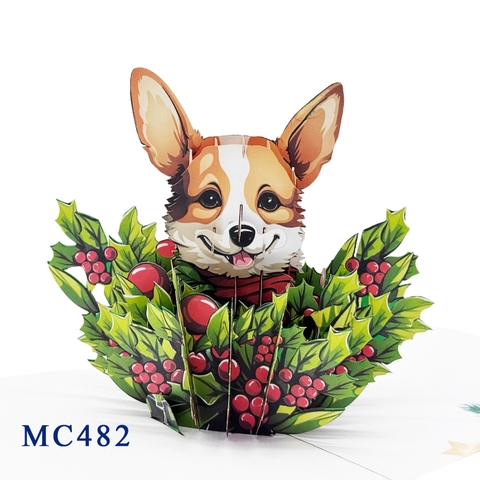 Christmas Corgi Pop-Up Card