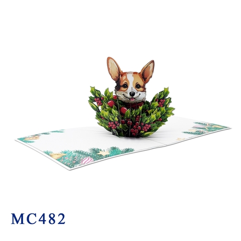 Christmas Corgi Pop-Up Card