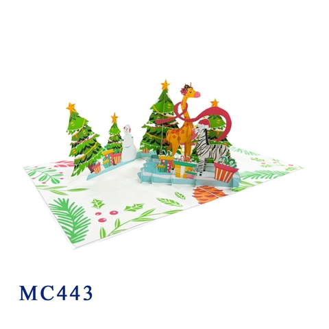 Animals Christmas Forest Pop Up Card