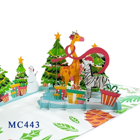 Animals Christmas Forest Pop Up Card