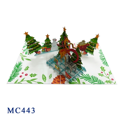 Animals Christmas Forest Pop Up Card