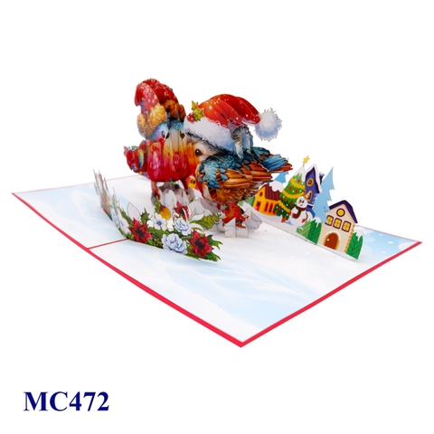 Christmas Lovebirds Pop-Up Card