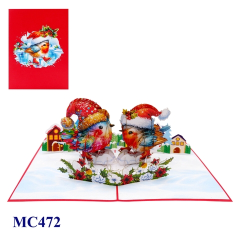 Christmas Lovebirds Pop-Up Card