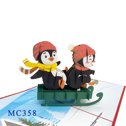 Christmas Penguins Pop Up Card