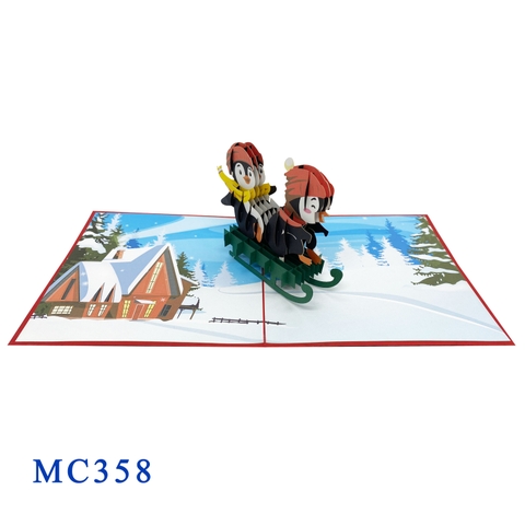 Christmas Penguins Pop Up Card