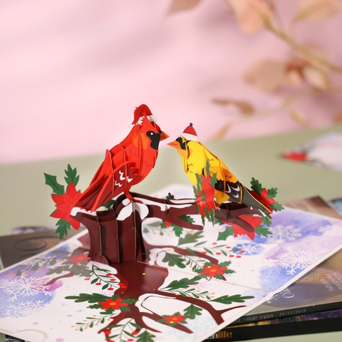 Christmas Songbird Pop-up Card – A Festive Greeting Full of Joy