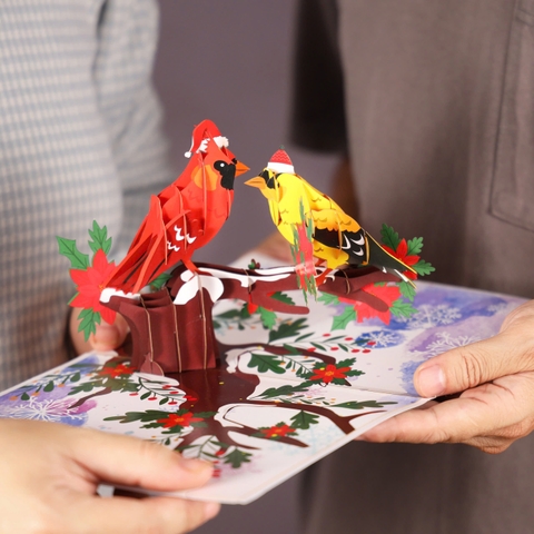 Christmas Songbird Pop-up Card – A Festive Greeting Full of Joy