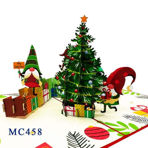Christmas Tree Gnomes Pop Up Card