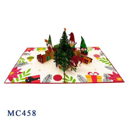 Christmas Tree Gnomes Pop Up Card