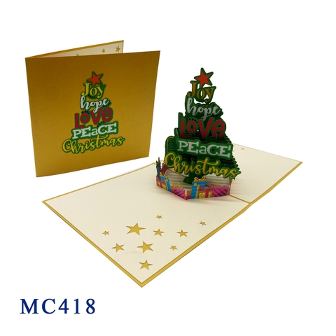 Christmas Tree Pop Up 3D Greeting Card