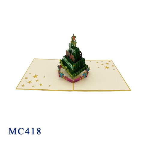 Christmas Tree Pop Up 3D Greeting Card