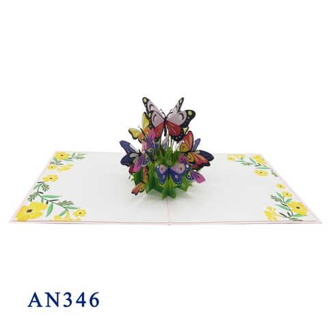 Colorful Butterflies Pop Up Card