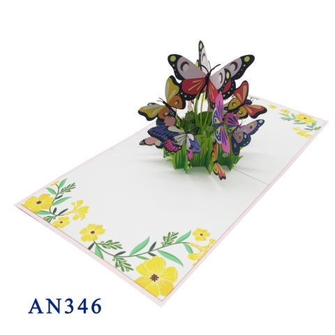 Colorful Butterflies Pop Up Card