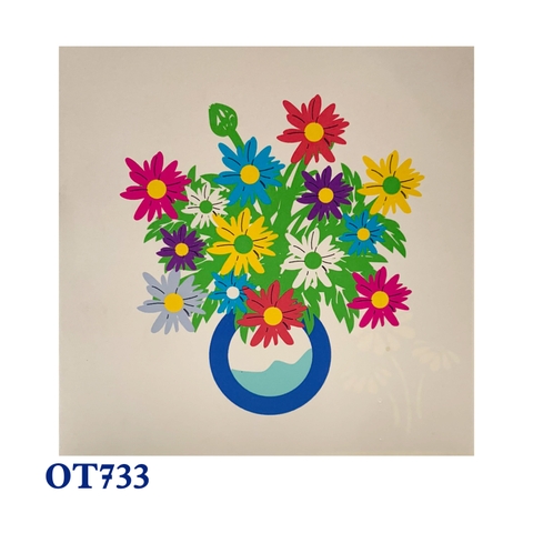 Colorful Daisy Vase Pop Up Card